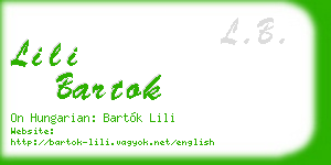 lili bartok business card